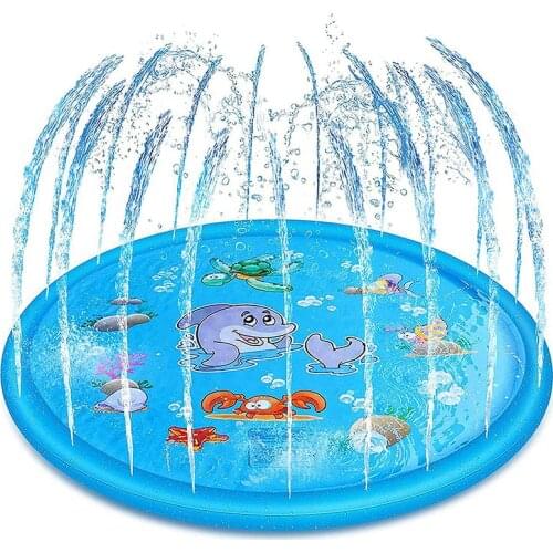 67" Pet Sprinkler Pad Dog Summer Cooling Mat Inflatable Durable Swimming Pool Bathing Tub for Kids Dogs Outdoor Play Water Toys