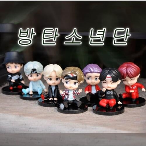 7PCS/set Bangtan Boys Groups Model KPOP Star TOP Group A.R.M.Y PVC Action Figures Collection Gift for Girls Desktop Decoration