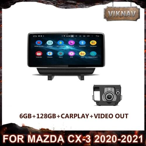 2 din Carplay Car Radio 10.25 inch IPS Android 10.0 6GB+128GB GPS Radio Multimedia Player For MAZDA CX-3 2020-2021 Head Unit