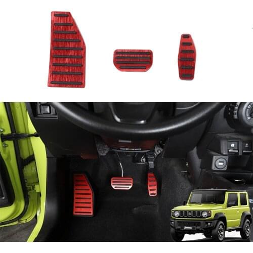 Car Pedal Anti-Skid Pedal Cover Pad Kit Footrest Pedal Car Gas Brake Pedal Cover for Suzuki Jimny 2011-2020 2021 MT AT Model
