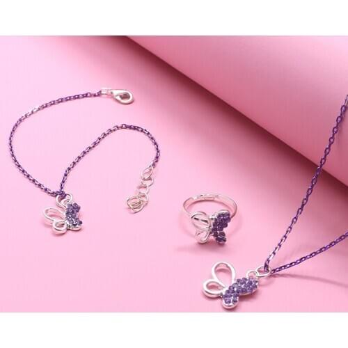 Butterfly Necklace Fashion Cartoon Horse Jewelry Accessories For Girls Children Kids Women Party Animal Pendant Bracelet