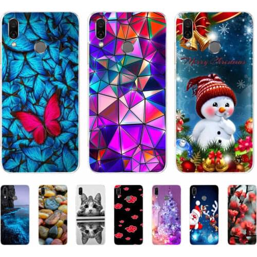 Case for Huawei Y7 Pro 2019 covers Y7 Prime 2019 Silicone TPU flower Shells for Funda Huawei Y7 2019 Phone Case Capa