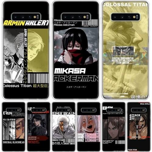 Attack on Titan Levi Mikasa Cover Phone Case For Samsung Galaxy S10 S20 Ultra Note 10 9 8 S9 S8 J4 J6 J8 + Lite Plus Pro S7 Coqu