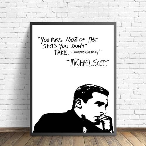 Black And White Quote Poster The Office TV Show Wall Art Funny Cubicle Decor Motivational Canvas Painting Print Home Decoration