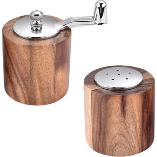 Wooden Pepper Grinder Salt Shaker Manual Ceramic Core Spice Mill for Seasoning Kitchen Cooking Tools