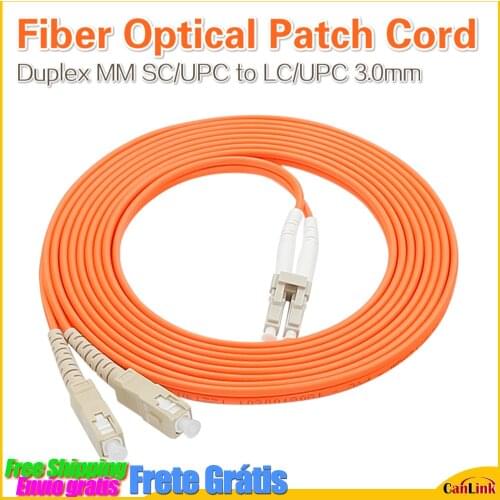 Duplex Multimode SC UPC to LC UPC Fiber Optic Optical Patch Cord 3.0mm Diameter 5PCS /Lots Free Shipping