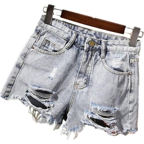 ZG1083 Summer women 2019 new hot sale fashion trend high waist ripped wide-leg denim shorts cheap wholesale