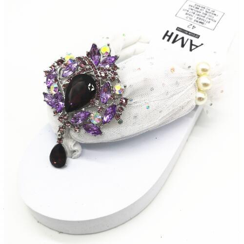 HAHAFLOWER Fashion New Summer Diamond Crown flip flops Shoes Women And Girls Slippers sandals Beaded Diamond Slippers