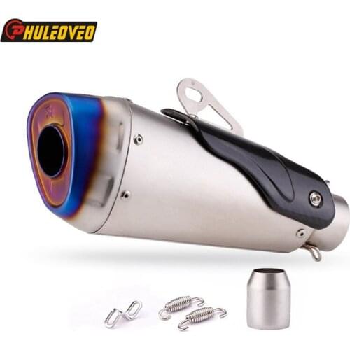 ID:51mm L:315mm Universal Motorcycle Exhaust Muffler Escape for FZ1 Z800 Z900 ZX6R ZX10 CBR1000 CBR650R GSXR1000 Carbon Cover