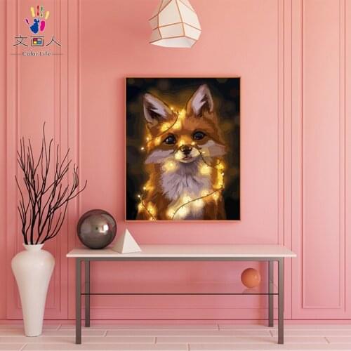 Paint by number art adorable animal hand-painted color oil painting Living room bedroom Decorative paintings