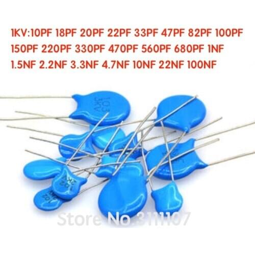 20PCS High voltage Ceramic Capacitor 1KV 33PF 100PF 220PF 470PF 560PF 1NF 2.2NF 4.7NF 10NF 22NF 100NF 222 223 471 103 104