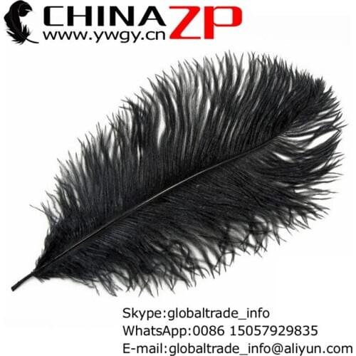 CHINAZP Factory Cheap Wholesale 25-30cm(10-12inch) 500pcs/lot Fantastic Decorative Natural Black Ostrich Plume Feathers