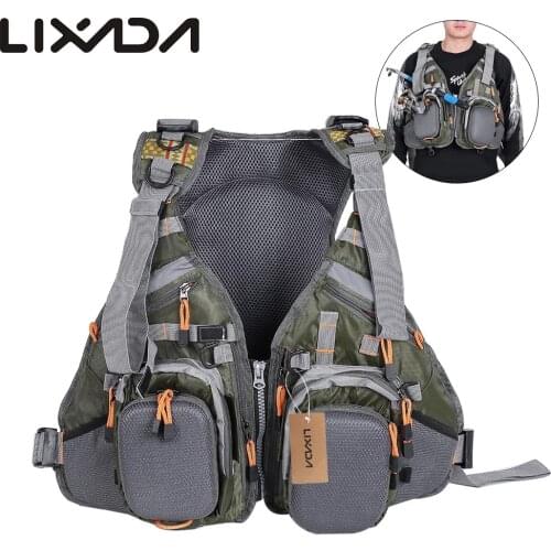 Lixada 3 In 1 Mesh Fly Fishing Vest and Backpack Fishing Safety Life Jacket Fisherman Utility Vest Floating Safety Device