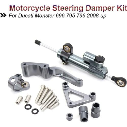 Motorcycle Modified Steering Damper Stabilizer Mounting Bracket Support Kit For Ducati Monster 696 795 796 2008-up