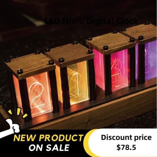 Nixie Digital Desk Clock Glow Tube 6-Bit Electronic Table Calendar LED Clock Decoration Special Gift