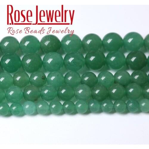 Wholesale Natural Green Aventurine Jades Stone Round Beads Loose Spacer Beads For Jewelry Making DIY Bracelets 4 6 8 10 12mm 15"