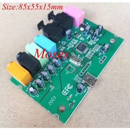 PCB Circuit Board USB Optical Fiber 5.1/ 7.1 Internet Chat Game Recording K Song Mixing Reverberation Sound Card 100pcs