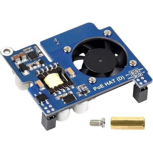 Power Over Ethernet HAT (D) for Raspberry Pi 4B/3B+, PoE HAT with Cooling Fan,Compatible with for Raspberry Pi 4B/3B