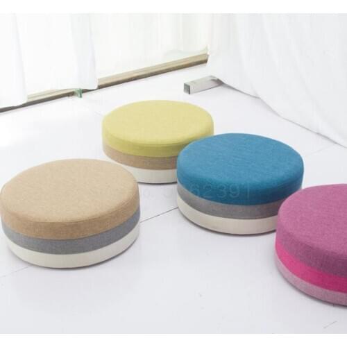Simple Low Stool Cloth Fashion Round Stool Tea Table Stool Color Childrens Stool Creative Leisure Sitting Dunzi Kindergarten