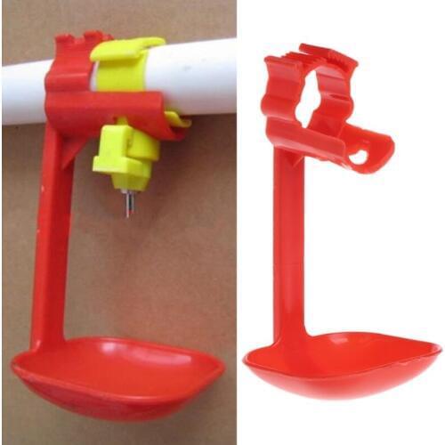 Poultry Chicken Duck Birds Hanging Drinking Nipple Water Drinker Feeder With Cup