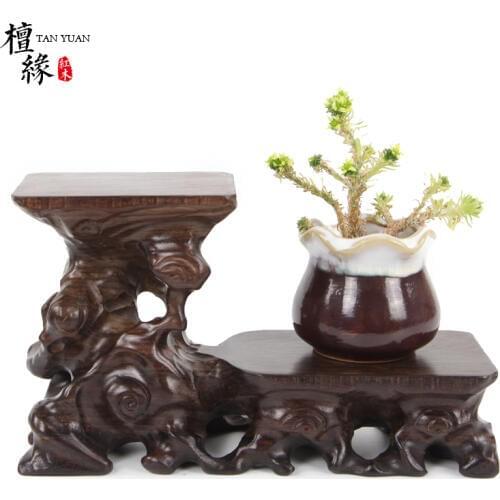 Redwood art ware carved collection base teapot cup support bonsai decoration vase stand fish tank pedestal home decoration