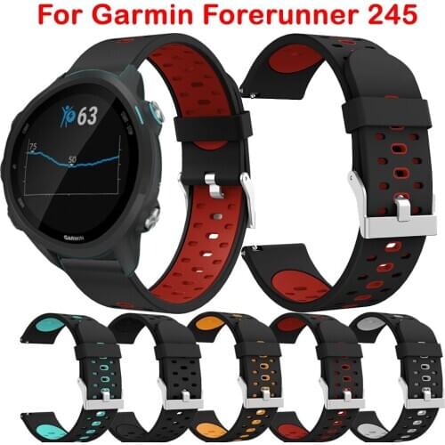 20MM Silicone Watchbands Strap for Garmin Forerunner 245 245M 645 Vivoactive 3 Smart Wristband Belt Replacement Bracelet Band