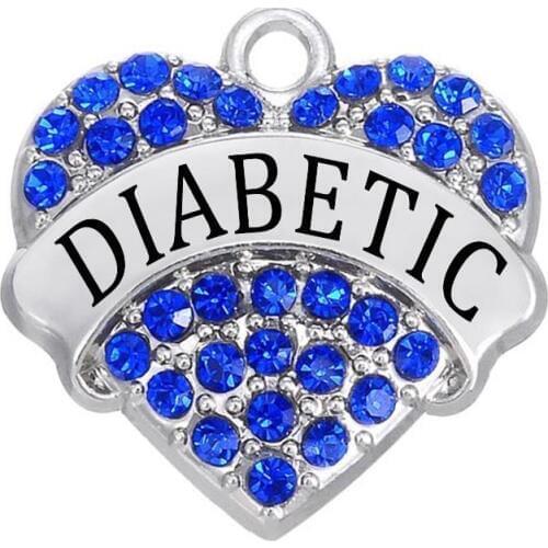 Diy Jewelry Making Medical Awareness Crystal Hearts Diabetic Charm Diabetic Jewelry