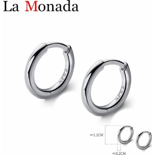 925 Sterling Silver Geometric Round Circle Huggie Hoop Earrings for Women Birthday Party Fine Jewelry Gift
