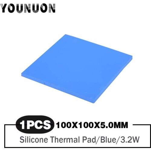 1 Piece 5mm thickness 100*100*5mm Computer PC GPU CPU HeatsinkCooling Cooler Conductive Silicone Pad Thermal Pad