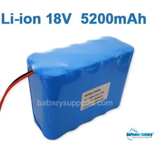 SuPower 18V 18.5V 20V 21V 5200mAh Lithium Li-ion Rechargeable Battery Pack Max 4A with built-in protection circuit board PCB