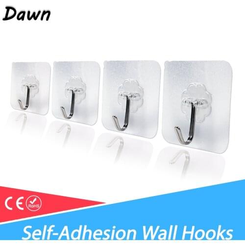 Universal Hook Home Kitchen Wall Rack Strong Adhesive Wall Hook Adhesive Hook is Strong And Transparent Punch-Free