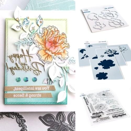 Wreath Letters Metal Cutting Dies and Silicone Stamps Stencil DIY Scrapbooking Paper Handmade Album Stamp Die Sheets Greeting Ca