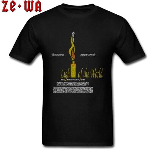 Vintage T Shirt For Man Light Of The World T-shirts Mens Black Tshirt Thanksgiving Day Tops Cotton Hip Hop Tees Street Style