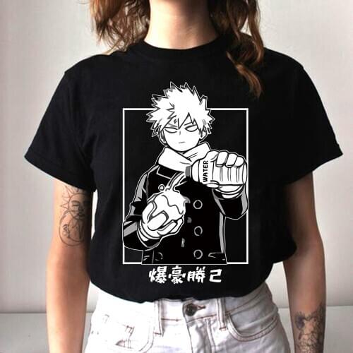 Janpanese Kawaii My Hero Academa Bakugou Katsuki Short Sleeve Women Men Casual Funny T-Shirt
