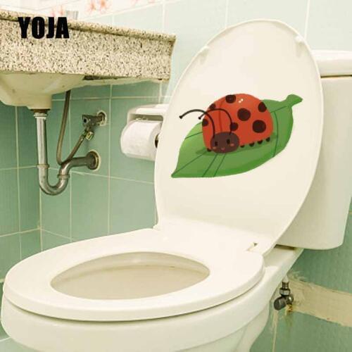YOJA 21.9X12.2CM Funny Animal Cartoon ladybug Wall Decal Toilet Seat Sticker Home Decor Modern Art T5-1039