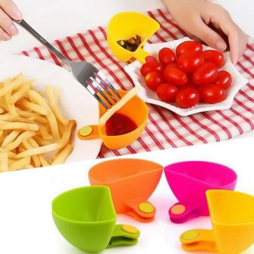 1PCS Assorted Seasoning Sugar Salad Tomato paste Sauce Dishes Kitchen Clip Bowl Small Clip Seasoning Dish