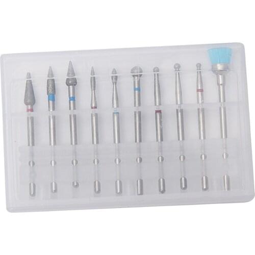 10PCS Nail Drill Bits, Cuticle Cleaner Dust Drill Brush Rotary Polishing Buffing