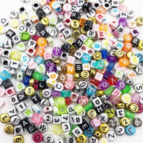 100pcs Alphabet Beads Mixed Letter Beads For Bracelet Accessories DIY Jewelry
