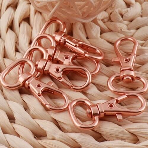 20 pcs Lobster Swivel Clasps 1/2" Rose Gold Carabiner Snap Hook Gate Bag Purse Strap Handbag Swivel Purse Hook-13mm