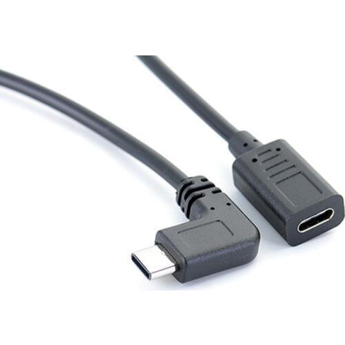 5pcs/lot Type C USB 3.1 Female to Type C Male Plug 90 degree Right Angle Male to Female Extension Connector Adapter Cable