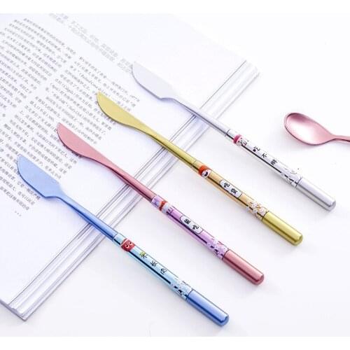 50PCS Creative Spoon Cutlery Styling Gel Pen Black 0.5mm Students Pen Stationery Kawaii School Supplies