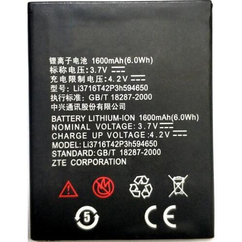 2019 New Li3818T43P3h594650 1600mAh battery For ZTE U970 v807 V930 U930 N970 V970 V889S V889M U795 phone