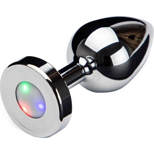 Butt Plug Stainless Steel Butt Plug Tail Locking Butt Plug Female Back Court Metal Anal Plug Masturbation Male Outing Luminou