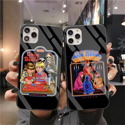 Funny Halloween Satan Vintage Lets Summon Demons Phone Case Cover Tempered Glass For iPhone 11 Pro XR XS MAX 8 X 7 6S 6 Plus SE