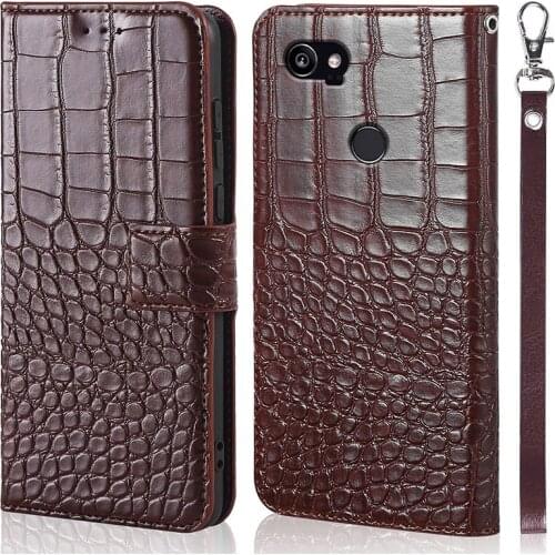 DOREXLON Phone Case flip leather case for Google Pixel 2 XL Phone Case Crocodile texture Cover for Google Pixel 2 XL Coque