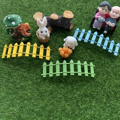 3pcs/Lot Color Wooden Fences DIY Material Accessory Miniature Fairy Garden Decor Micro Landscape Cacti Plant Pot Deocration