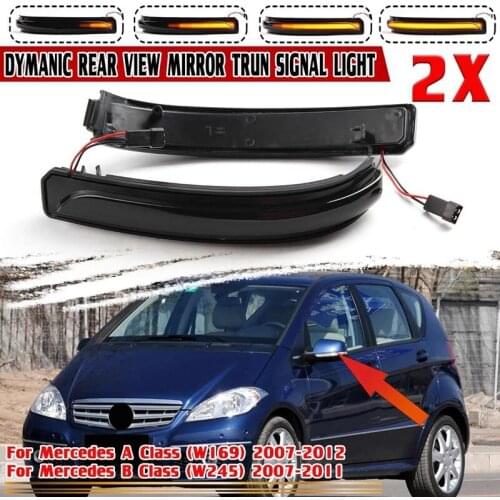 For Mercedes for Benz a B Class W169 W245 2007 - 2012 Car LED Dynamic Side Rearview Mirror Light Turn Siganl Light