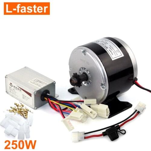 24V 250W Electric High Speed DC Motor With Controller Electric Mini Scooter Brushed Motor And Regulator Belt Drive Motor Kit