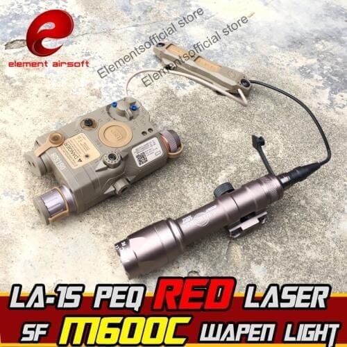 Element Airsoft Surefir M600C Wapen light 15 LA-SC UHP Red Dot Laser PEQ Rifle Arma Double Switch Gun Tactical Weapon Flashlight