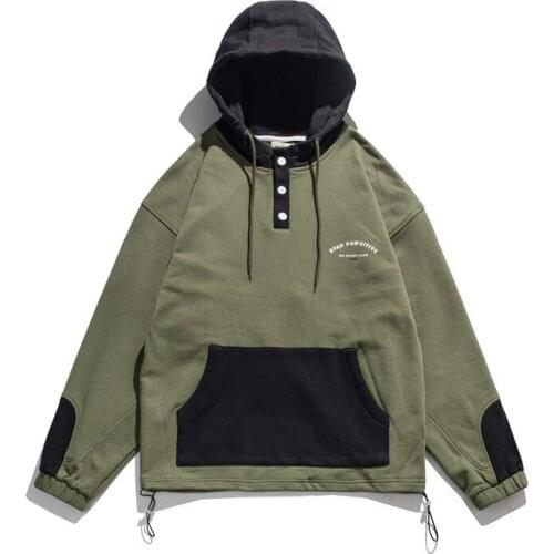 ERENEJIAN 2021 Spring Autumn Mens Hoodies With Hood Fashion Patchwork Oversized Hip Hop Pullover Hoody Sweatshirt Tops